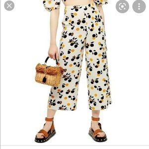 Topshop linen pants with oranges